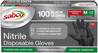 Sabco Disposable Nitrile Disposable Gloves Black 100pk (Medium)